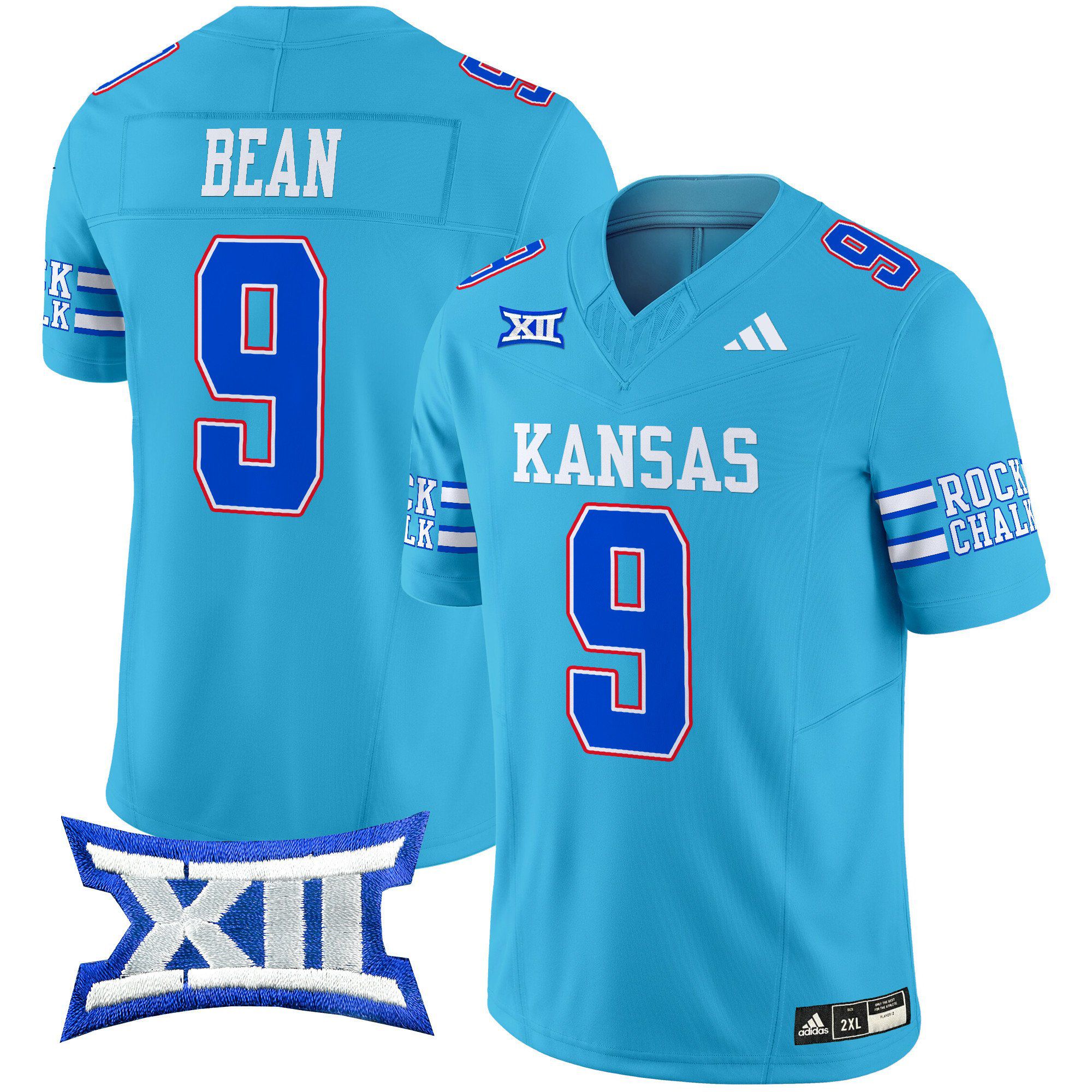 Men Kansas Jayhawks #9 Bean Light Blue 2024 Vapor Limited NCAA Jersey->indianapolis colts->NFL Jersey